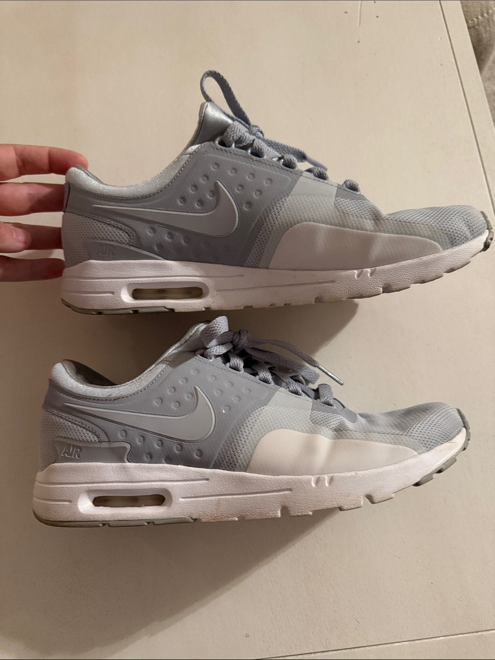 Nike Air Light Gray Low-Top Athletic Sneakers